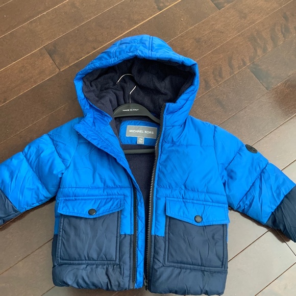 Michael Kors 24M puffer jacket 2 tone blue - Picture 1 of 4